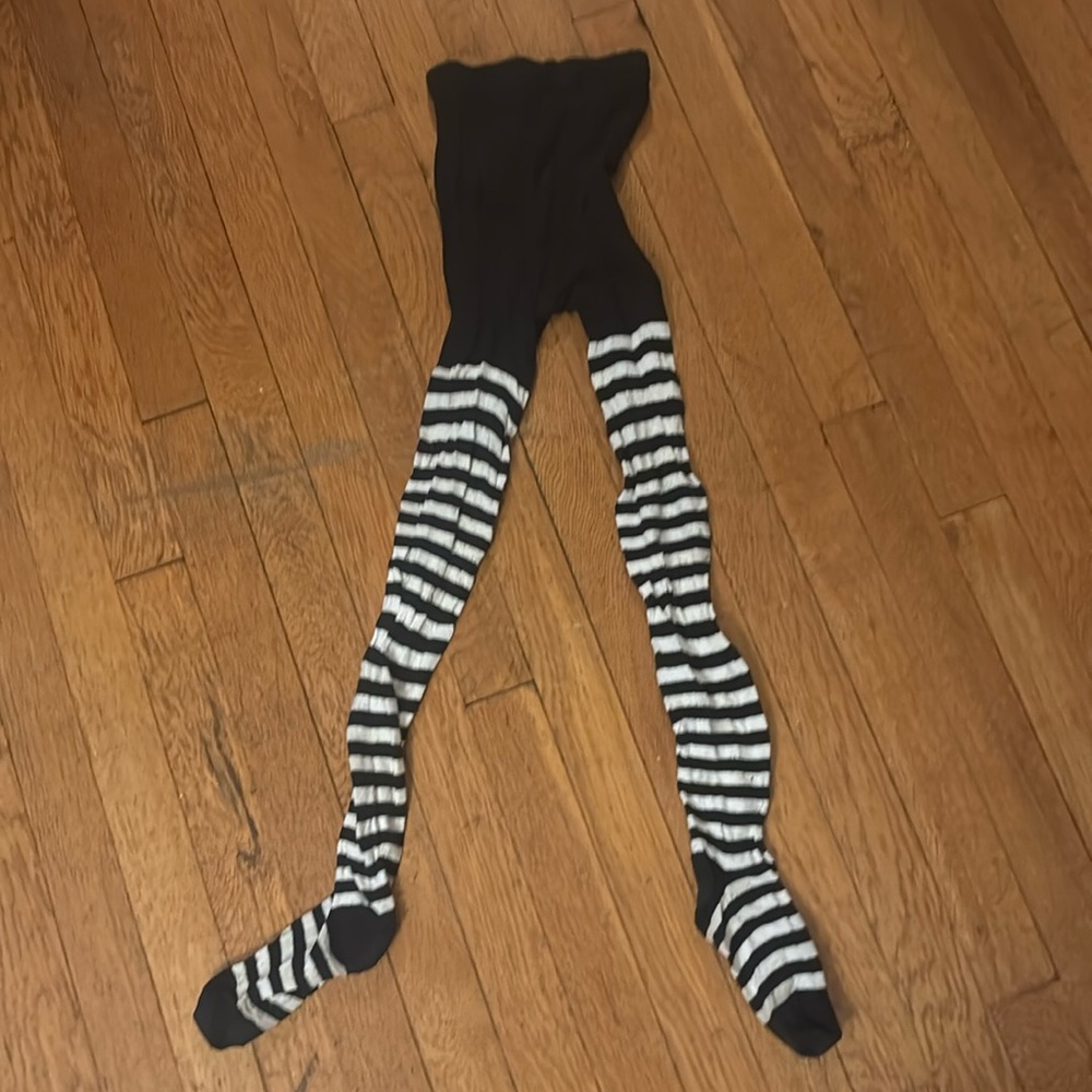 uniqlo marimekko knitted tights black and white
